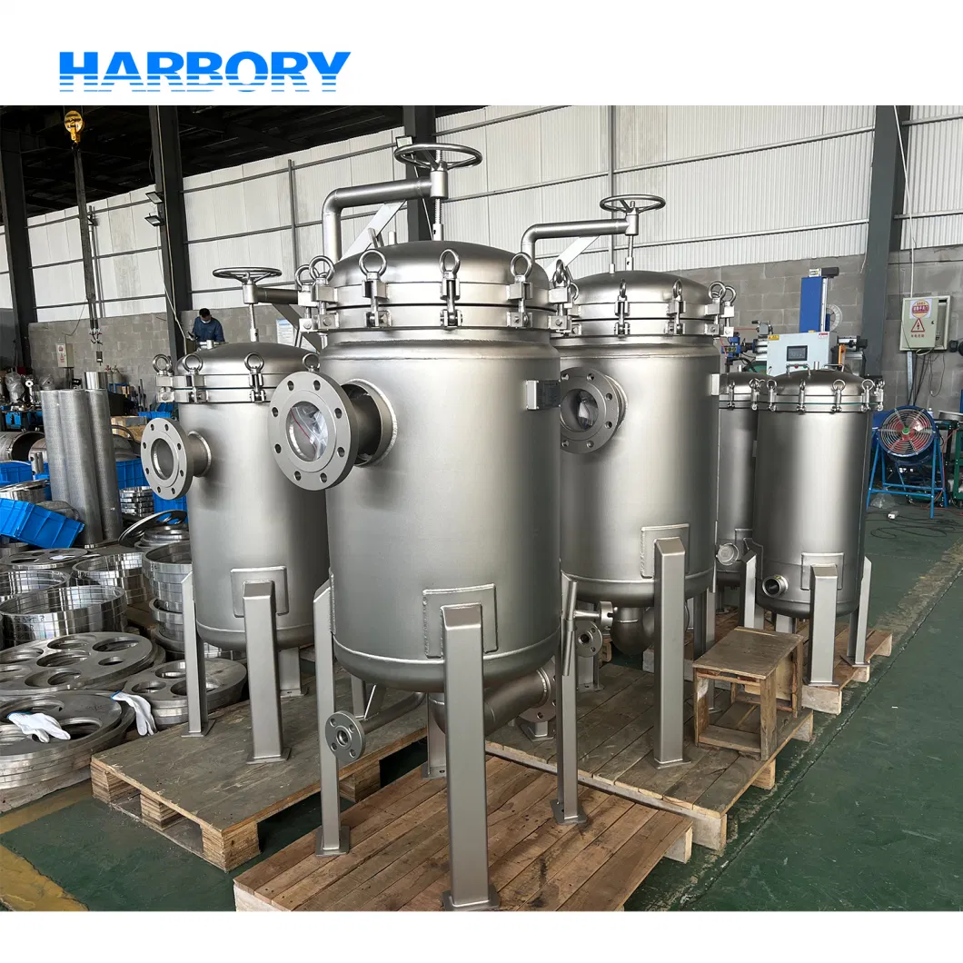 Liquid/Oil/Wine/Beer/Honey/Syrup/Paint Filtration Machine Stainless Steel 304 Multi Bag Filter Housing