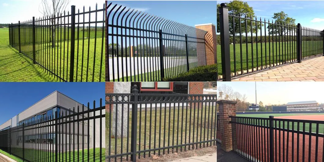 Square Pipe Galvanized Industrial Composite Garden Iron Fence with Factory Price Tubular