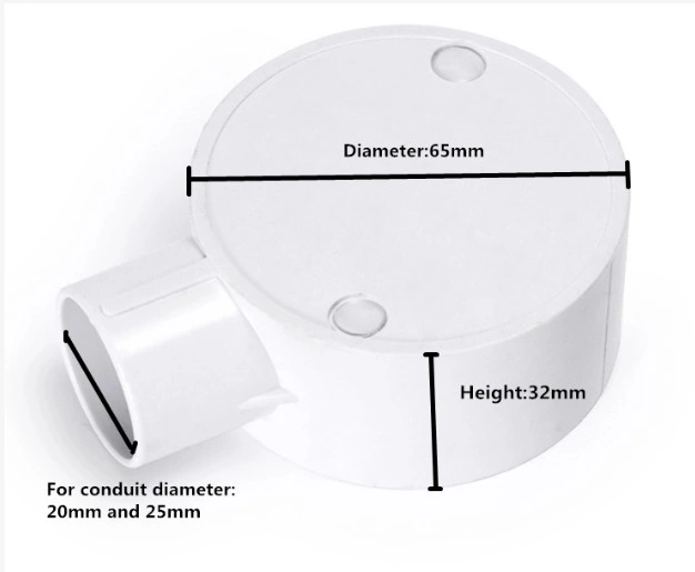 One Way Electrical PVC Pipe Circle Box Shallow Junction Box