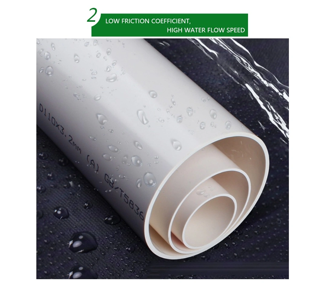 High Pressure Resistance 110*3.2*4mA1 Plastic Water Pipe PVC Pvcu Pipe Leight 4m