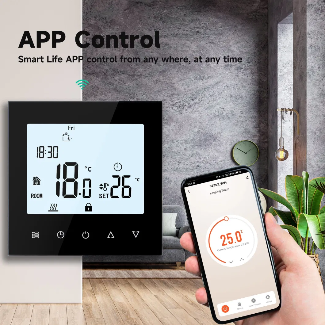 Modern Design Tuya Thermostat Electric Floor Heating Thermostat with WiFi Function