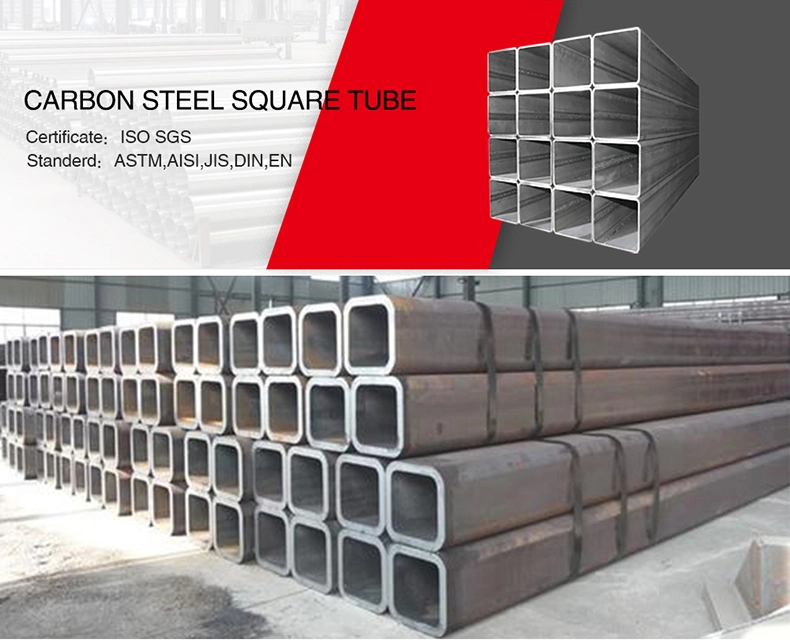 A36 Square Steel Tube for Fence Post, Black Carbon Steel Mild Square Hollow Section, Steel Rectangular Steel Tubes