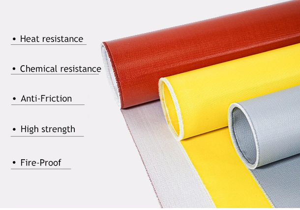 Fireproof Silicone Rubber Coated Braided Fiberglass Fabrics