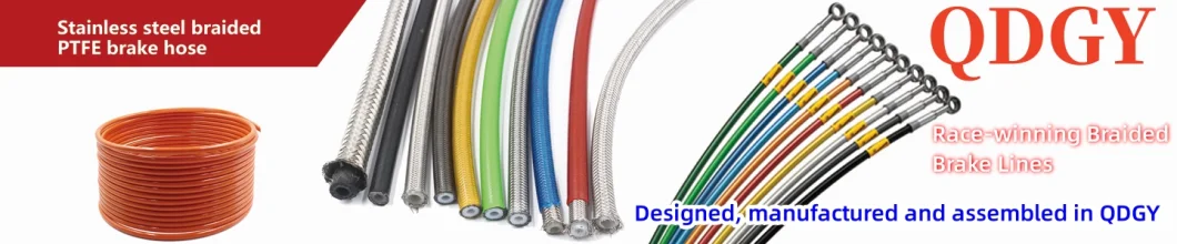 3c DOT SAE J1401 Stainless Steel 304 Wire Braided PTFE Teflon Hydraulic Hose Car Auto Motorcycle Brake System Part Car Hose Car Mantenance Parts