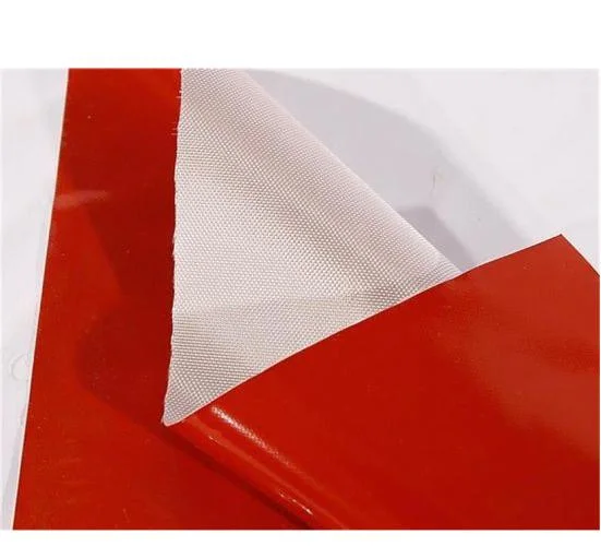 Two Coateted Red 590GSM 0.42 Thickness Sillicone Coated Fiberglass Fabric