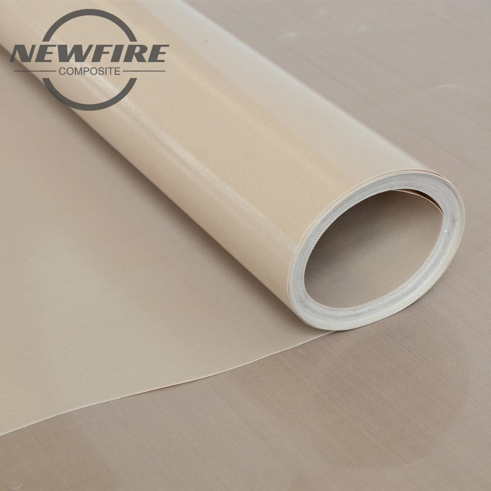 High Quality Non Stick Coated PTFE Fiberglass Fabric for Embossed Leather Laminated Machine PTFE Coated Fbaric Heat Resistant PTFE Fiberglass Fabric