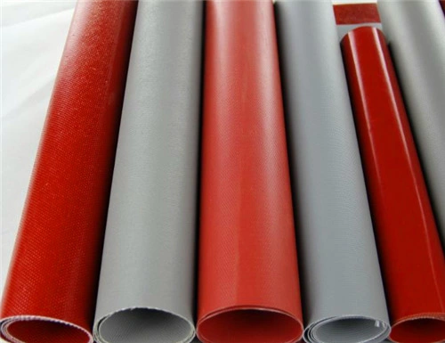 Two Coateted Red 590GSM 0.42 Thickness Sillicone Coated Fiberglass Fabric