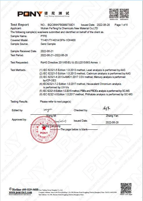 Raw Material Molding Powder Small Particle PTFE for High-Density Tape, Cable, Extrusive Tube