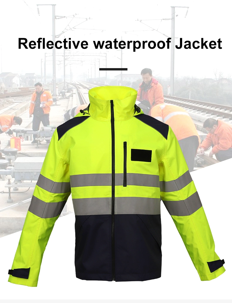 Custom Oxford Road Rescue Men Reflective Waterproof Jacket Clothing with CE Certificates