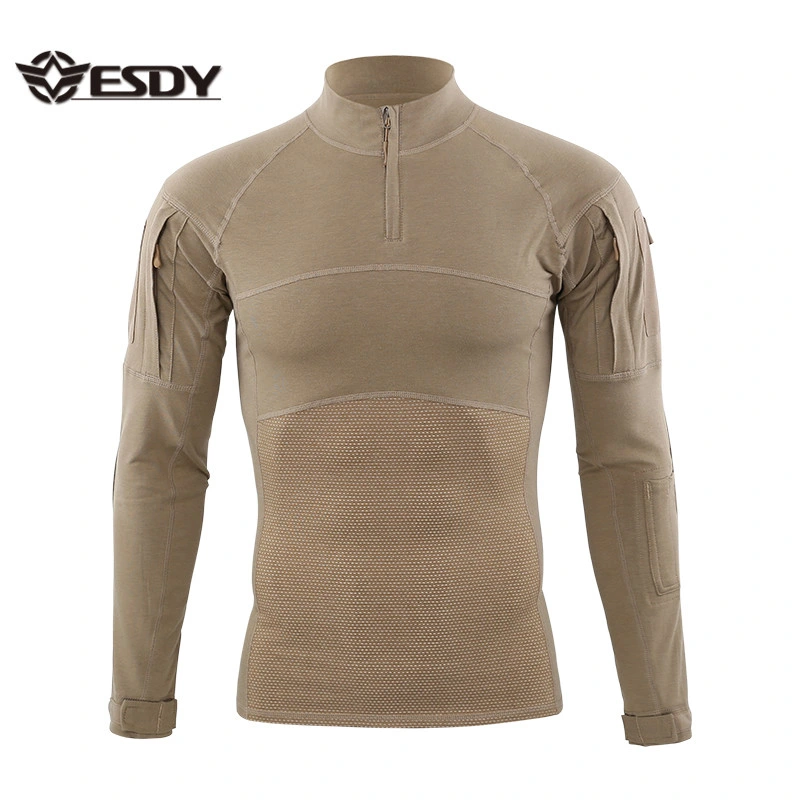 Esdy 6 Colors Men&prime; S Tactical Rapid Assault Sleeve Slim Fit Long Sleeve Camo Shirt