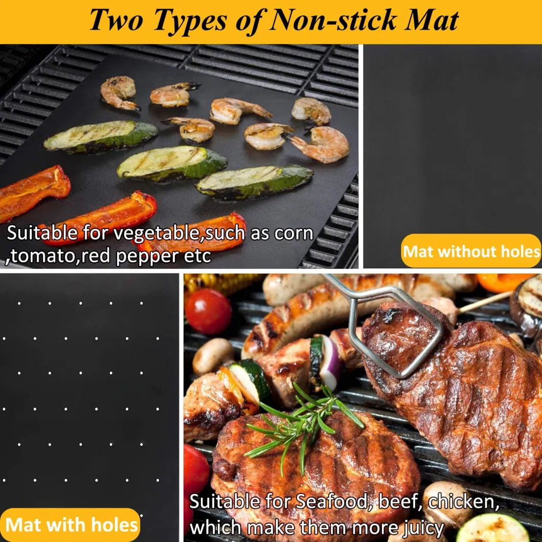 Non Stick BBQ Grill Baking Mesh Cooking Mat Made of PTFE Fabric