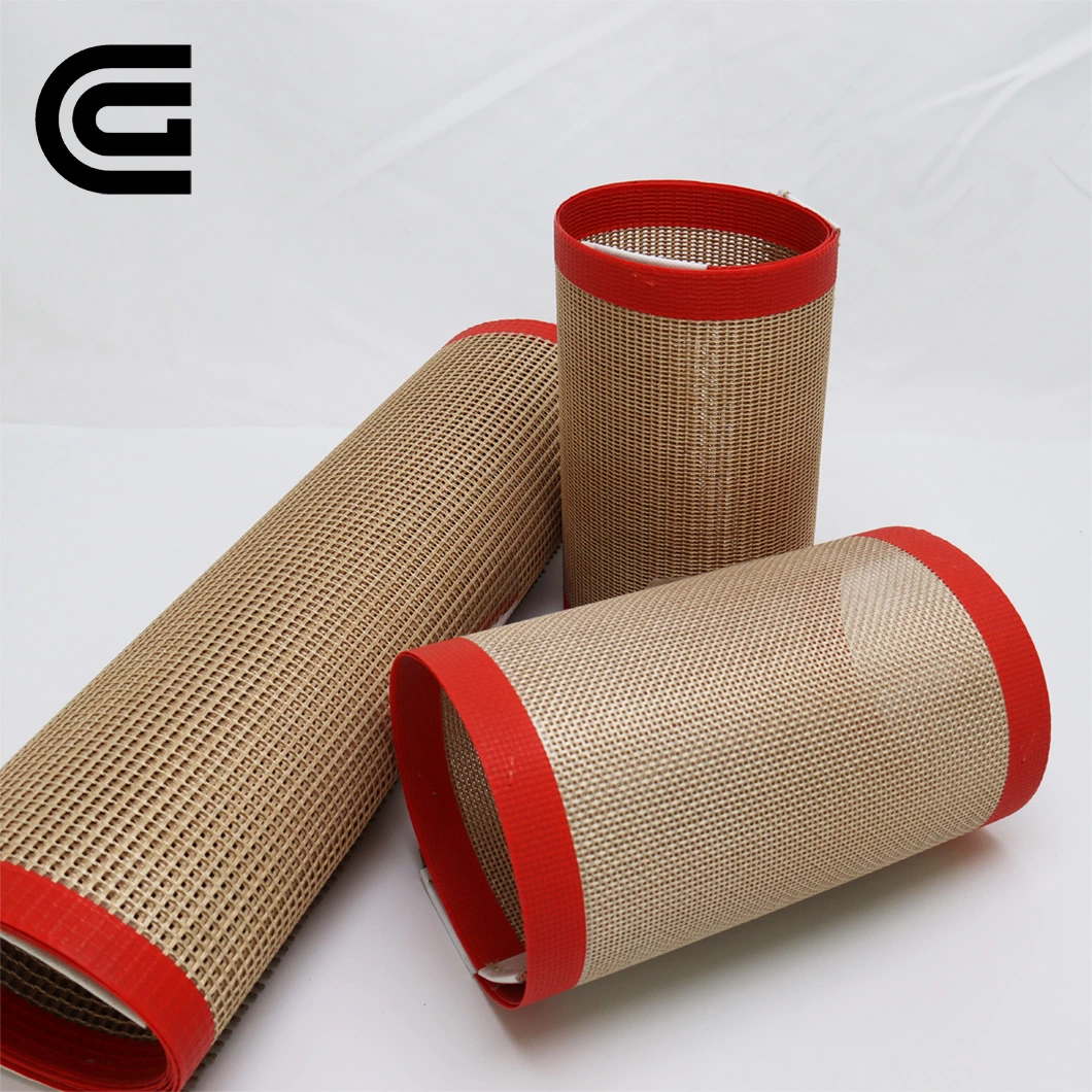 Chinese Manufacturer High Temperature Resistance Brown PTFE Coated Fiberglass Mesh Conveyor Belt