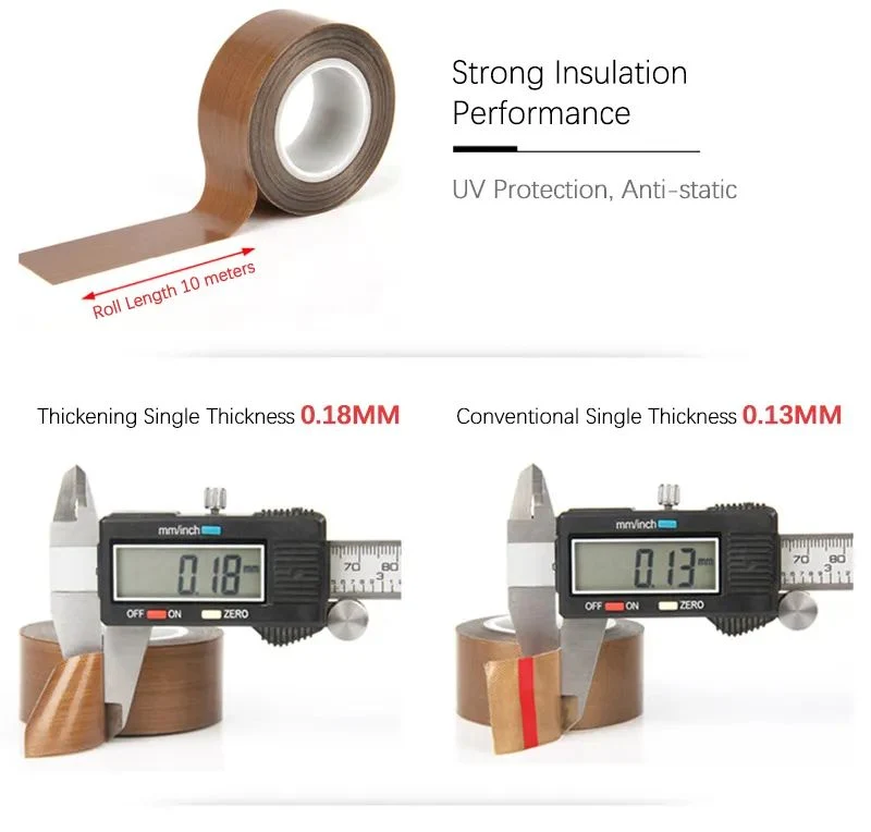 High Temperature 300 Degrees Heat Resistant Single Sided Silicone Adhesive PTFE Insulation Teflonstape