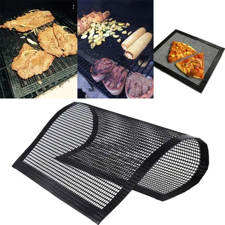 Customized Fireproof Charcoal PTFE Non-Stick BBQ Grill Mat