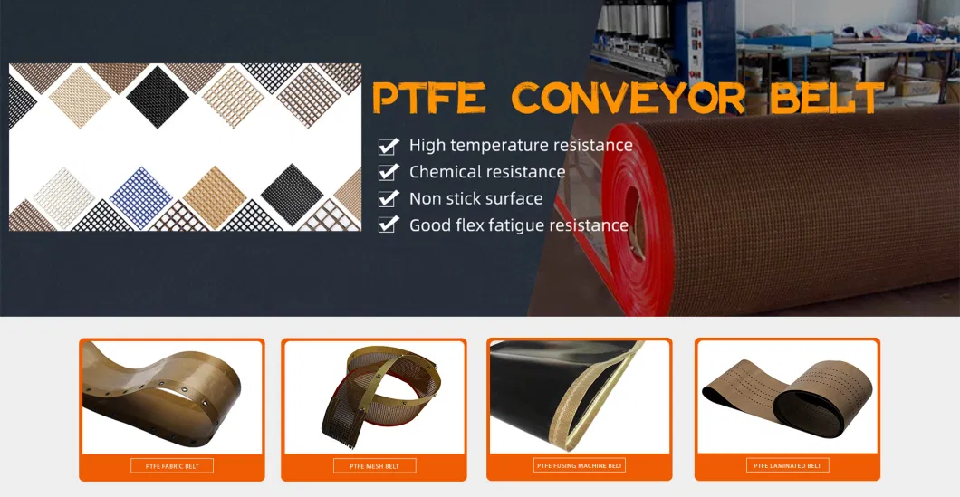 PTFE Coated Stringer Double-Layer Compound Customized Conveyor Belt for Fusing Machine