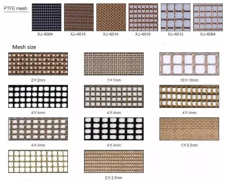 Special Processing High Temperature Resistance Brown PTFE Mesh Conveyor Belt/ Transparent Conveyor Belt