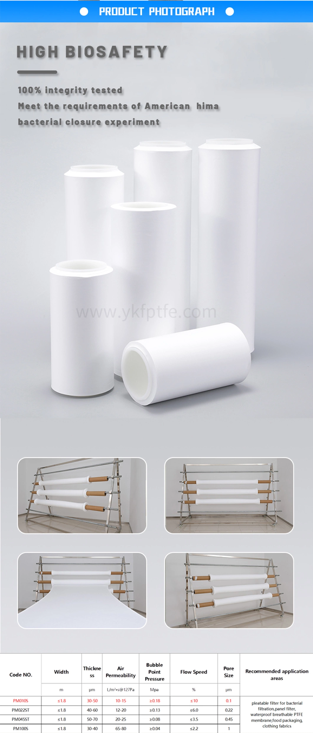 UNM 47mm Vent Filtration Media Circle Lab Bacterial filtration Separation ePTFE Membrane PTFE