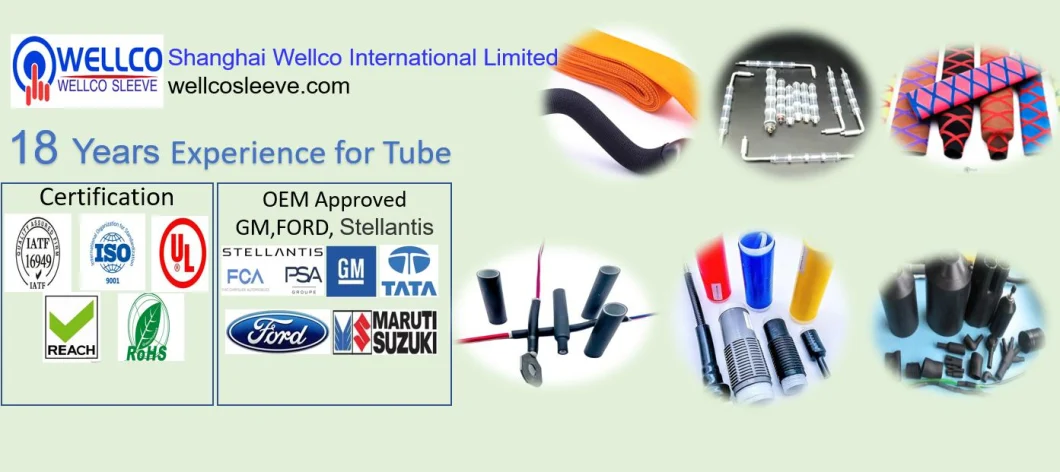 Wellco Customizable Specifications Heat Shrinkable Tubing Insulation Polyolefin PVDF FEP PTFE Non Slip Heat Shrink Tube