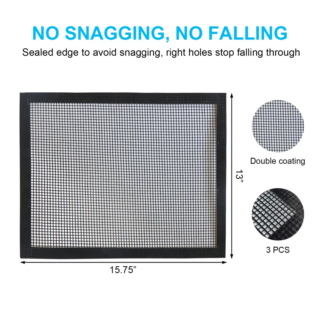 Customised Size High Temperature Reusable Barbecue Non Stick Non-Stick PTFE BBQ Grill Mesh Mat