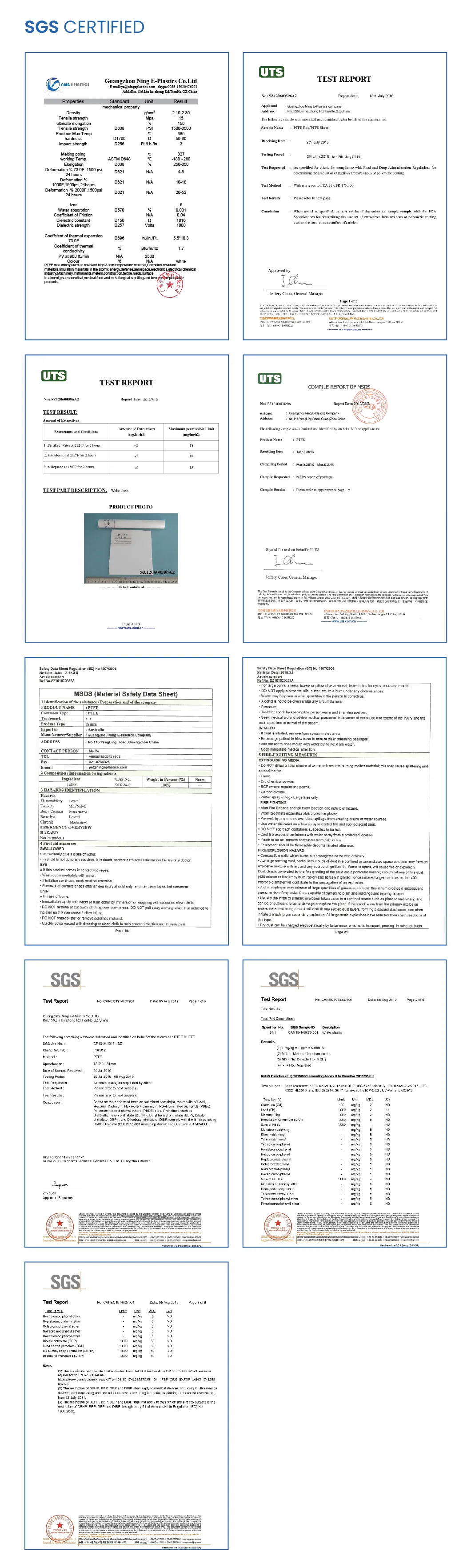 Teflon Sheet PTFE Tube for Rings PTFE Rod for Gasket PTFE Pipe for Busing