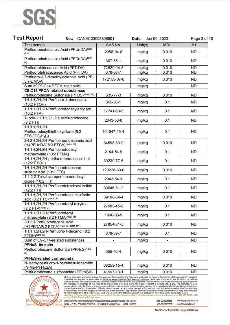 Pfos Less Than 10 Ppb Polytetrafluoroethylene Powder