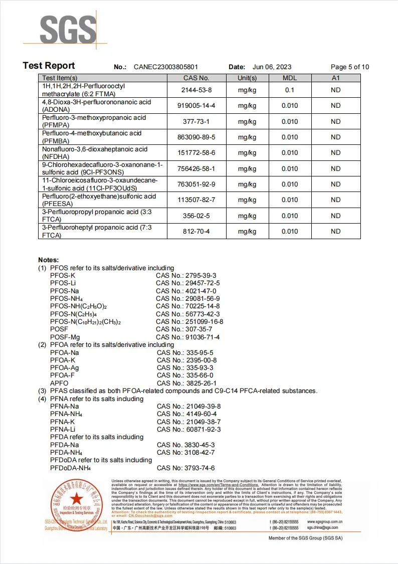 Pfos Less Than 10 Ppb Polytetrafluoroethylene Powder