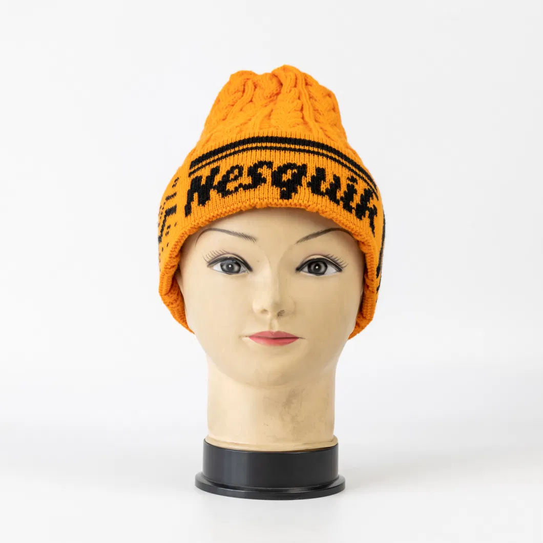 Wholesale Cheap Acrylic Custom Jacquard Knitted Winter Beanie