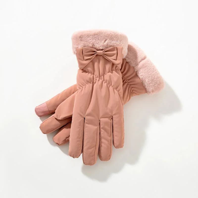 Wholesale Cheap Gloves Pink Bow Warm Gloves Winter Warm Touch Scree Gloves