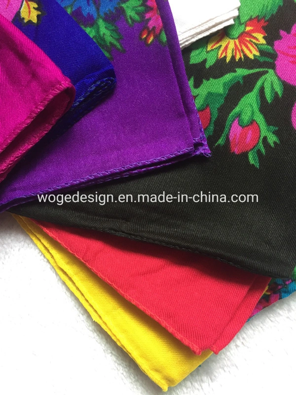 Woge Factory Top Sold Muffler Headscarf Scarves Lady Print Floral Cotton Feeling Acrylic Square Russian Other Scarf