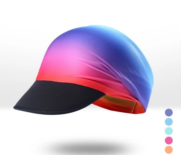 Wholesale Custom Fashion 100% Polyester Print Sublimation Cycling Bike Cap with Soft Curved Brim