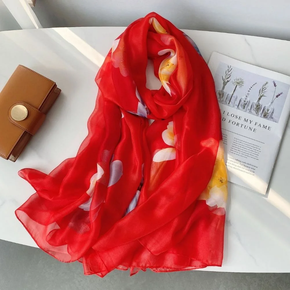 Flower Print Scarves Lightweight Shawls Fashion Scarves Sun Protection Shawls Wbb19901