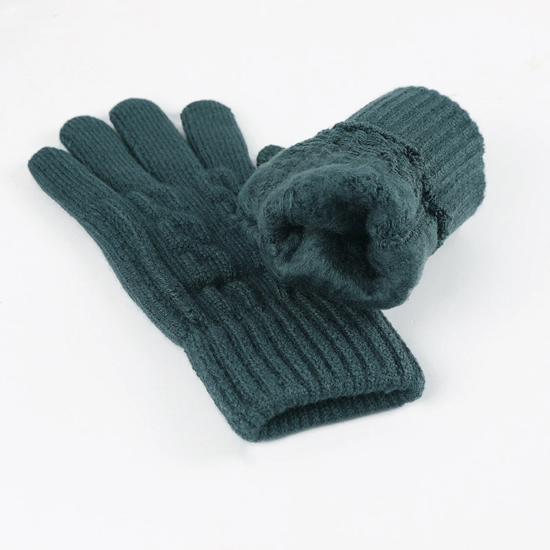 Wholesale Winter Warm Wool Acrylic Thicken Men Knitted Gloves