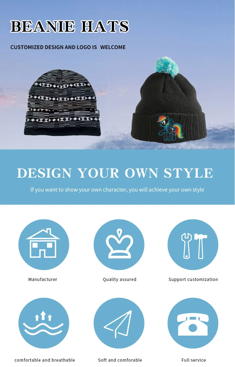 Personalized Beanies Wholesale Knit Beanie with Logo Custom Adult Beanie Hats