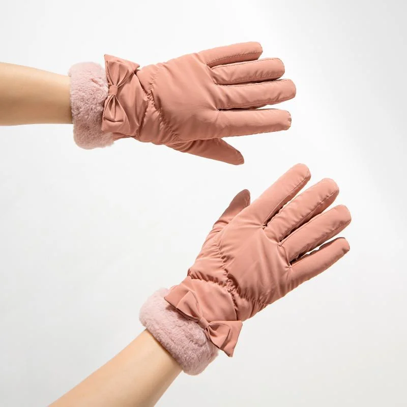 Wholesale Cheap Gloves Pink Bow Warm Gloves Winter Warm Touch Scree Gloves