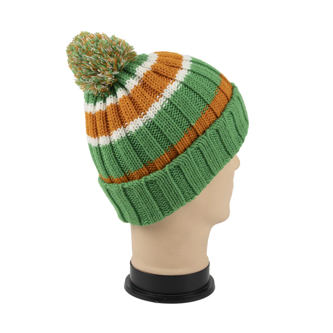 Wholesale Cheap Acrylic Custom Jacquard Knitted Winter Beanie