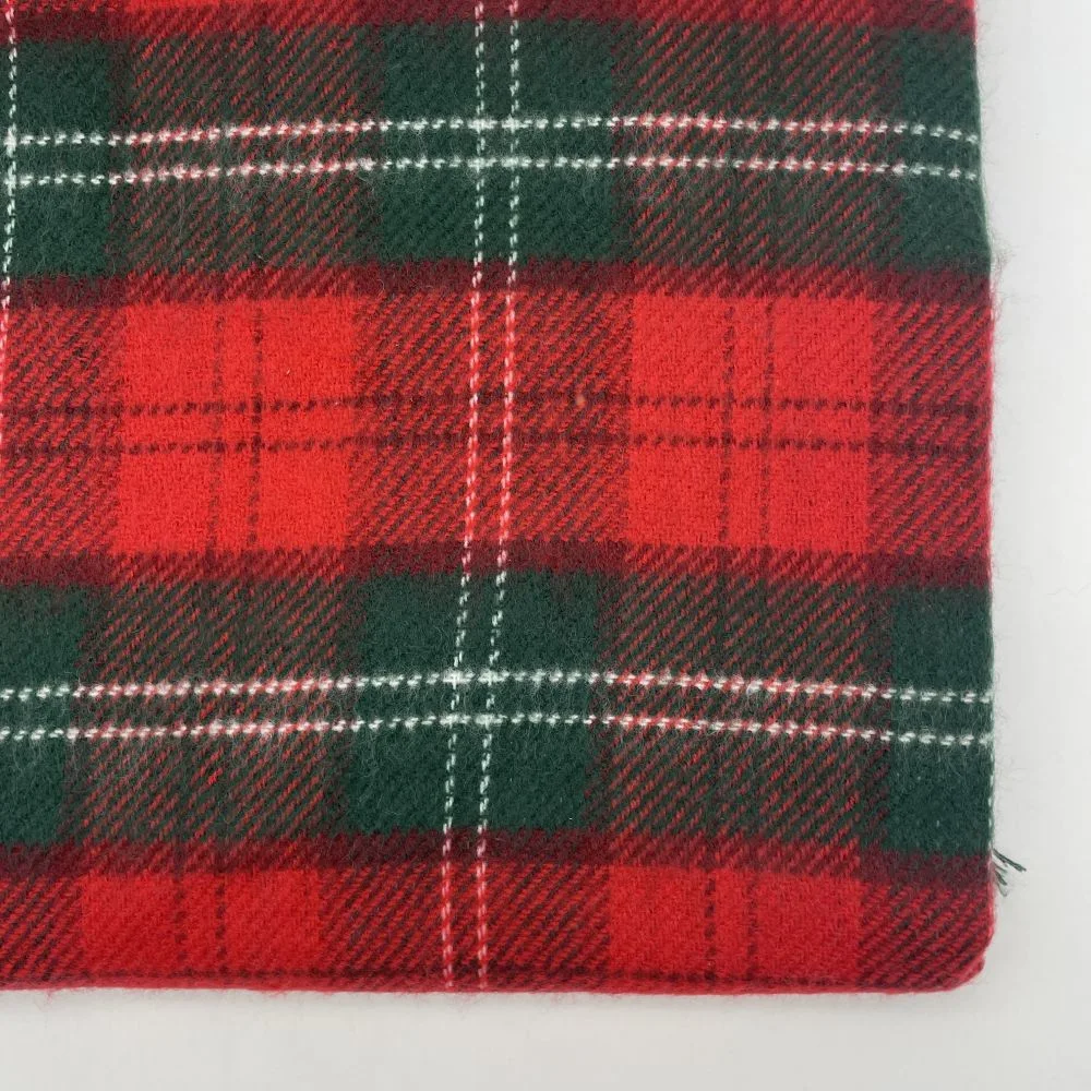 Womens Checked Reversed Woven Scarf with Short Fringe