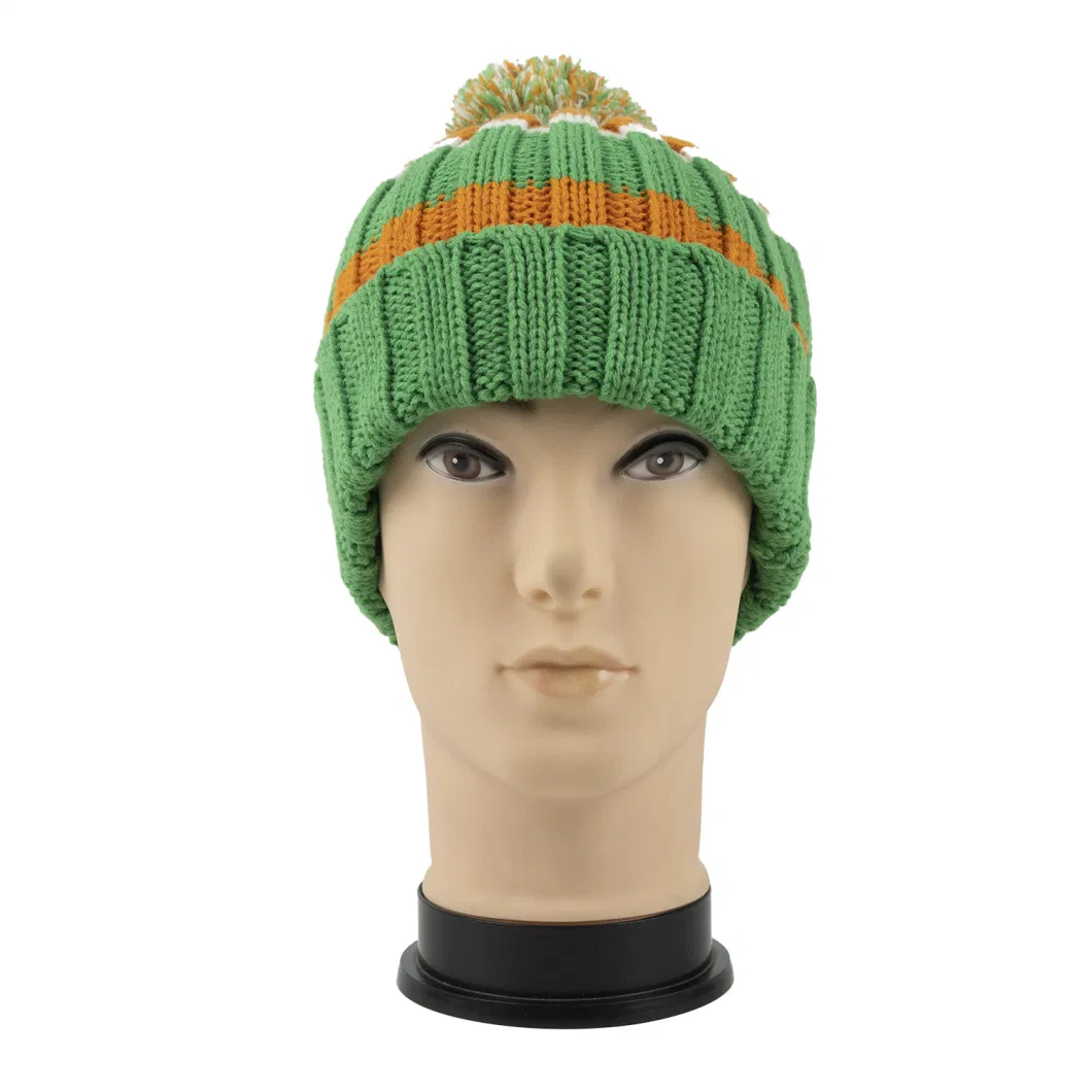 Wholesale Cheap Acrylic Custom Jacquard Knitted Winter Beanie