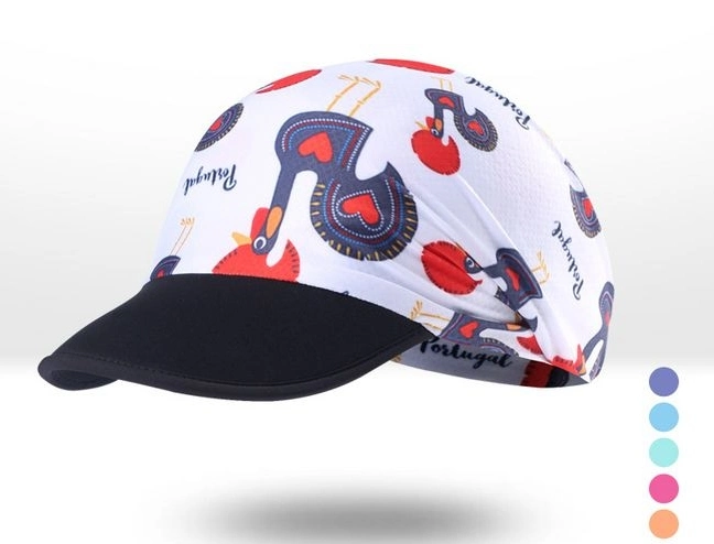 Wholesale Custom Fashion 100% Polyester Print Sublimation Cycling Bike Cap with Soft Curved Brim