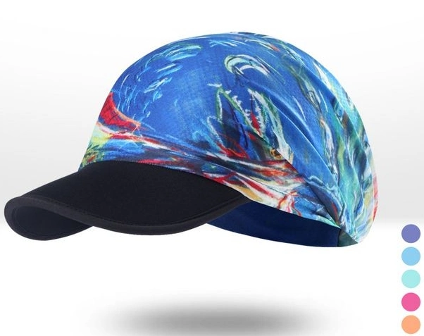 Wholesale Custom Fashion 100% Polyester Print Sublimation Cycling Bike Cap with Soft Curved Brim