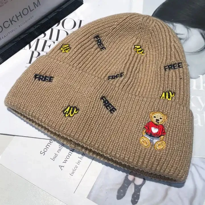 New Fashion Winter Hats Hip Hop Knitted Beanie Hat for Women Men Custom Logo Full Embroidery Beanies