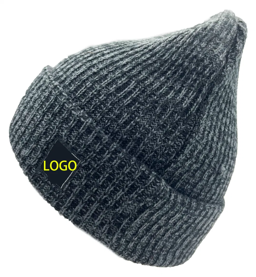 Warm Soft Black Knitted Hats with Customized Embroidery Logo and Polar Fleece BSCI Oeko Tex