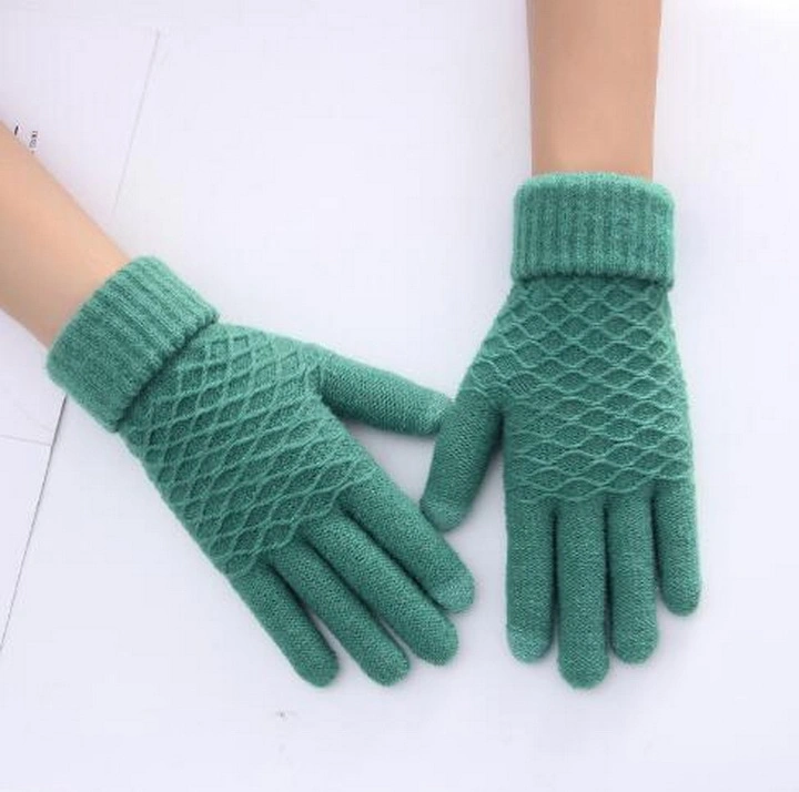 Custom Korean Style Winter Touch Screen Knitting Wool Warm Gloves