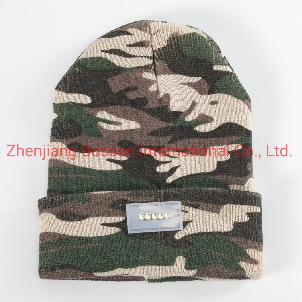 China Hat Factory OEM Custom Logo Embroidered Sports Snowboarding Winter Acrylic Knitted Reversible Beanie Hat