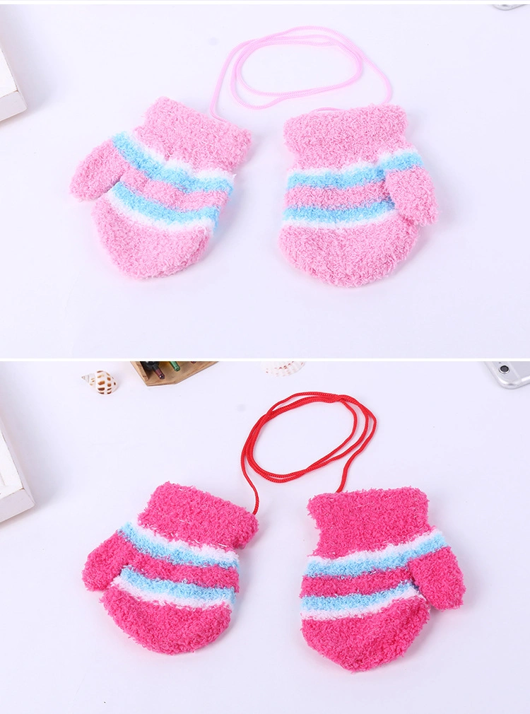 Cozy Softee Magic Knit Mitten with String Soft Fuzzy Fluffy Winter Warm Mitt