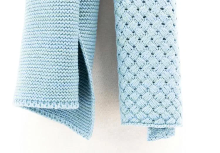 Factory Quality Sky Blue Special Knitting Soft Stretch Knitted Scarf