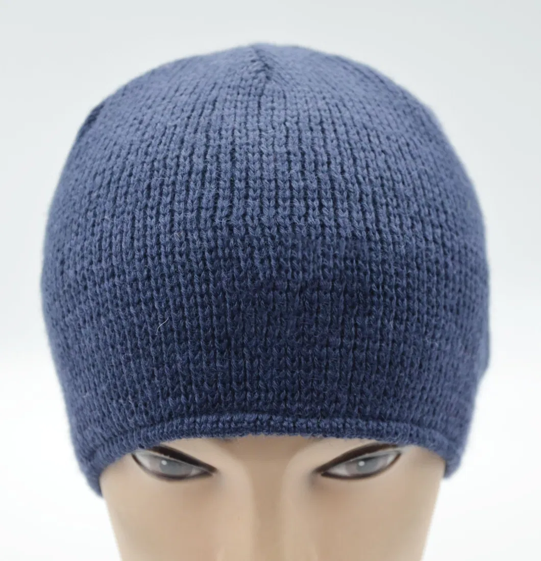 Classic Basic Acrylic Knit Fleece Lining Winter Mens Benaie Hat