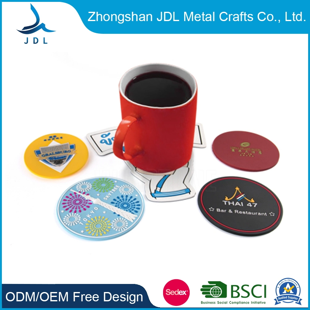 Promotional 2D or 3D Table and Mats Wholesale Cork Placemat Silicone Tablemat Custom Design Soft PVC Rubber Coaster Kitchenware