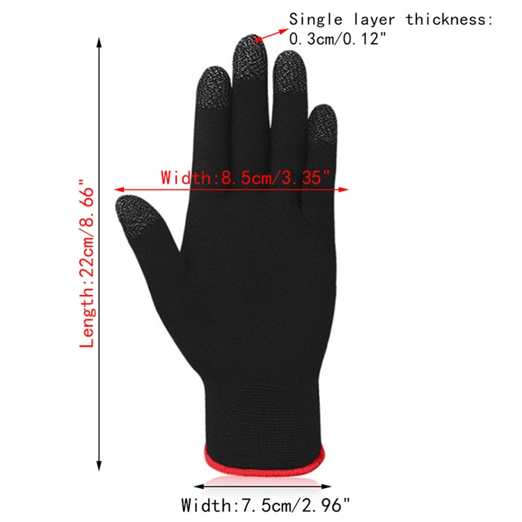 Anti Slip Knitted Black Sweat Proof Full Finger Game Touch Screen Gaming Gloves