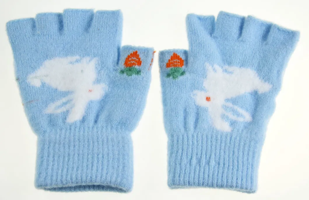 Magic Gloves Jacquard Acrylic Kids Gloves Knitted Mittens