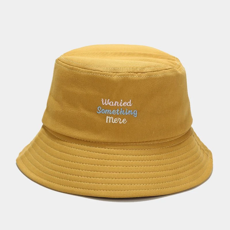 High Quality Embroidered Yellow Bucket Fisherman Hat with Your Custom Logo